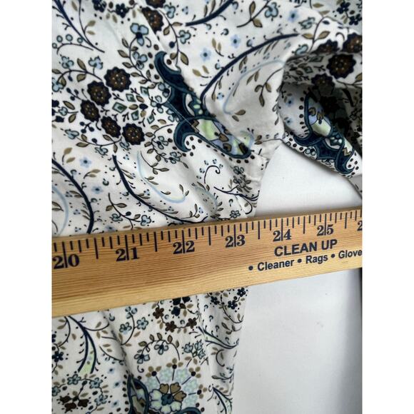 Tailorbyrd Men's LRG White/Blue Paisley Floral Print Long Sleeve Button Up Shirt - Picture 5 of 6